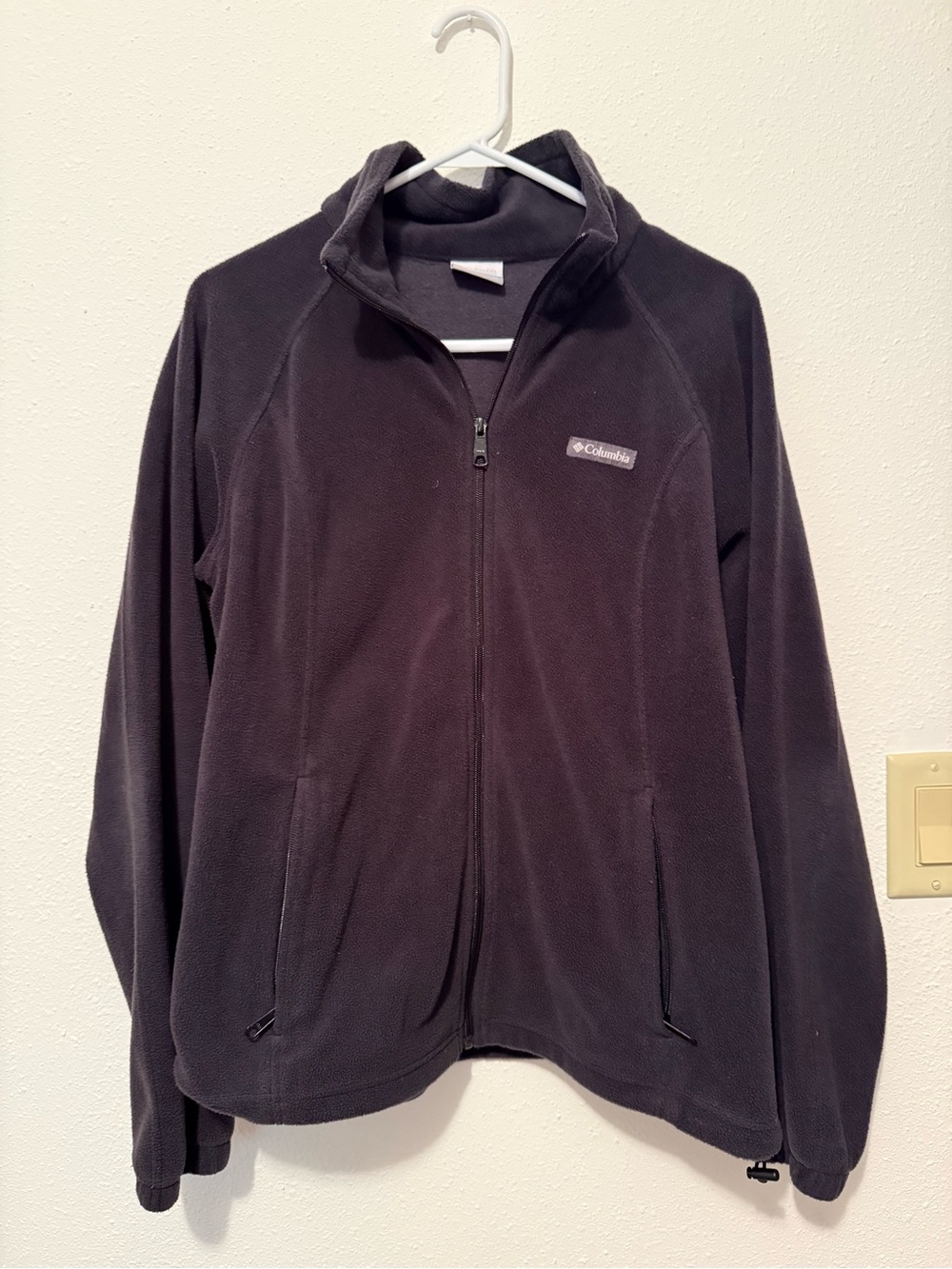 Columbia Navy Blue Fleece Jacket with Stand Collar